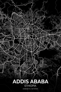 Addis Ababa Ethiopia City Map Print