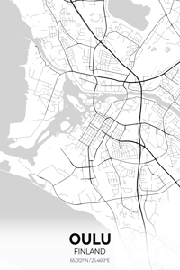 Oulu Finland City Map Print