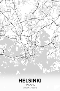 Helsinki Finland City Map Print