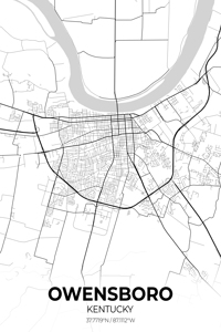Owensboro Kentucky City Map Print