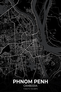 Phnom Penh Cambodia City Map Print