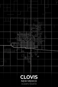 Clovis New Mexico City Map Print