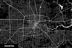 Houston Texas City Map Print