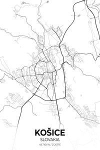 Kosice Slovakia City Map Print