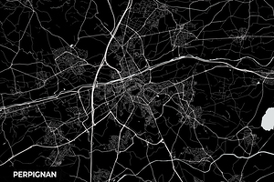 Perpignan France City Map Print