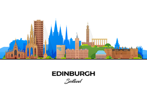 Edinburgh Scotland City Skyline Print