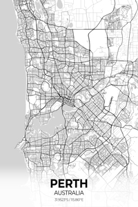 Perth Australia City Map Print