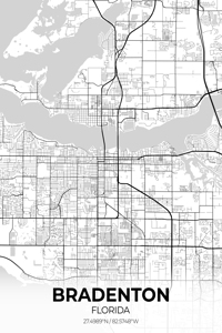 Bradenton Florida City Map Print