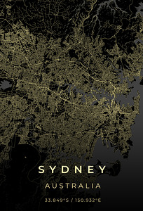 Sydney Australia City Map Print