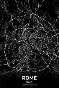 Rome Italy City Map Print