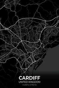 Cardiff United Kingdom City Map Print