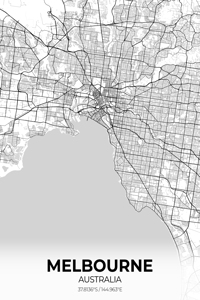 Melbourne Australia City Map Print