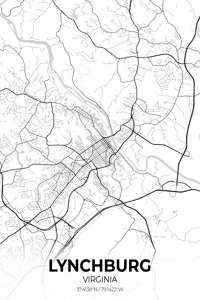 Lynchburg Virginia City Map Print