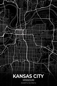 Kansas City Missouri City Map Print