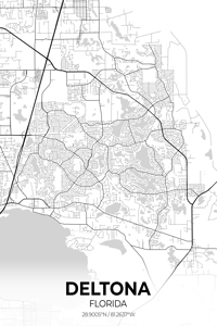 Deltona Florida City Map Print