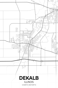 DeKalb Illinois City Map Print