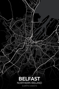 Belfast Northern Ireland City Map Print