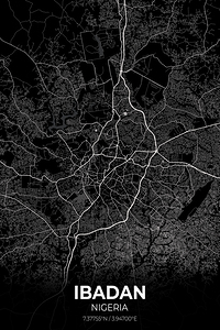 Ibadan Nigeria City Map Print