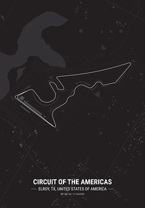 Circuit of the Americas Race Track Map Print