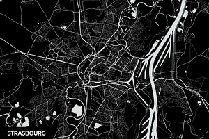 Strasbourg France City Map Print