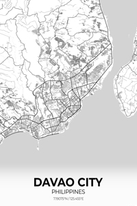 Davao City Philippines City Map Print