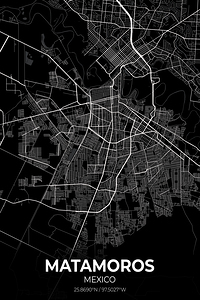 Matamoros Mexico City Map Print