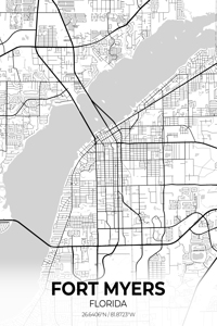 Fort Myers Florida City Map Print