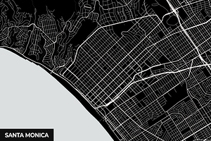 Santa Monica California City Map Print