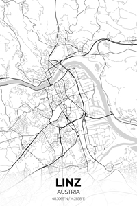 Linz Austria City Map Print