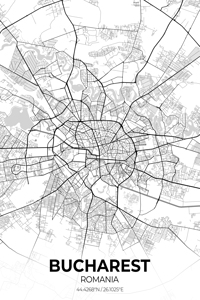 Bucharest Romania City Map Print