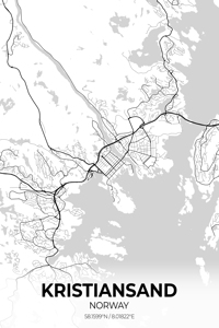 Kristiansand Norway City Map Print