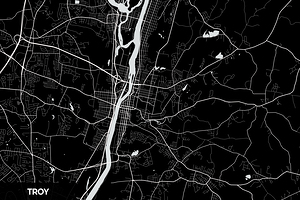 Troy New York City Map Print
