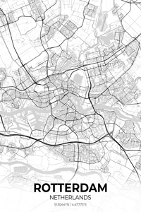 Rotterdam Netherlands City Map Print
