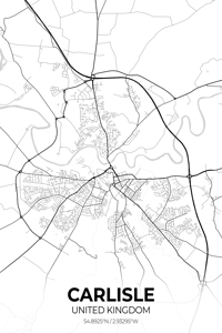 Carlisle United Kingdom City Map Print