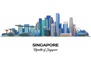 Singapore City Skyline Print