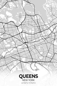 Queens New York City Map Print