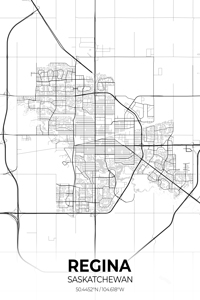 Regina Saskatchewan City Map Print