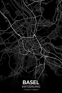 Basel Switzerland City Map Print