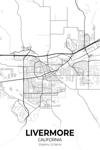 Livermore California City Map Print