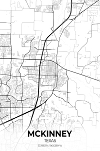 McKinney Texas City Map Print