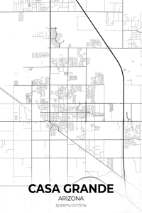 Casa Grande California City Map Print