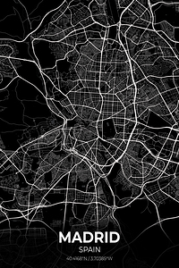 Madrid Spain City Map Print
