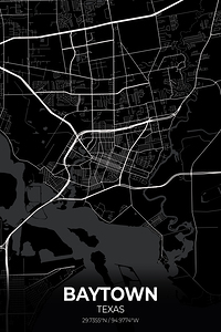 Baytown Texas City Map Print