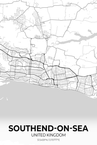 Southend-On-Sea United Kingdom City Map Print