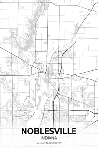 Noblesville Indiana City Map Print