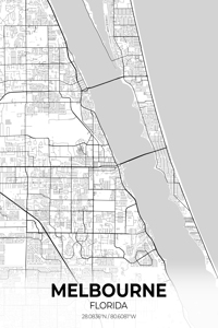 Melbourne Florida City Map Print