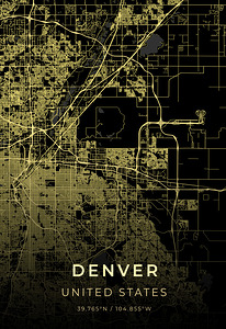 Denver Colorado City Map Print