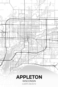 Appleton Wisconsin City Map Print