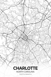 Charlotte North Carolina City Map Print
