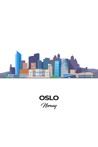 Oslo Norway City Skyline Print
